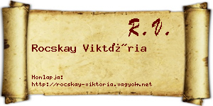 Rocskay Viktória névjegykártya